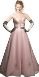 Ruched Ball Gown With Satin Belt