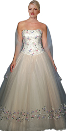 Wedding Gown Made From Organza With Silky Satin