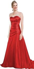 Buy Sweetheart Neckline Satin Bridal Gown With Silver Hand Embroidery