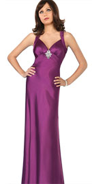 Brooch Accented Bridesmaid Gown 