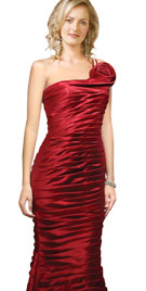 Body Hugging One-Sided Pleated valentines Dress