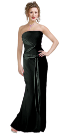Strapless Jersey With Satin Designer Gown