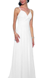 White chiffon Evening party dress