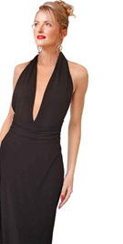 Deep Plugging V neck Jersey Gown