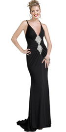Black Evening Gown - Beaded Gown