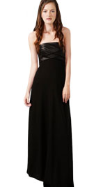 Exquisite Gown with Leather Bodice