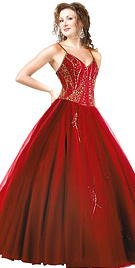 New Prominent Satin Beaded Ball Gown 