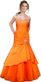 Tiered flared prom dress
