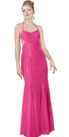 Side cutout chiffon red prom dress