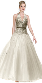 Gathered prom ball gown 