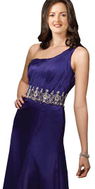One Shoulder Floor Touching Prom Gown