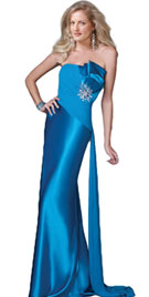 Silk Marine Strapless Prom Dress