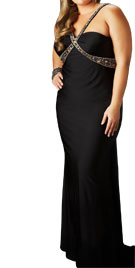Glittering Cross Strapped Plus Size Gown